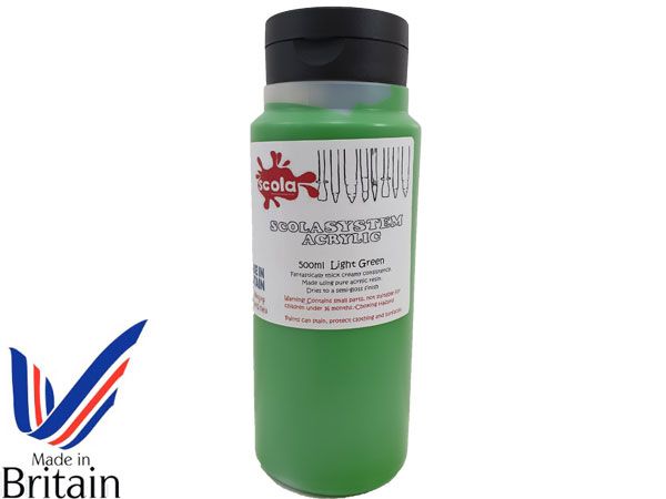 SCOLA - Student Acrylic 500ml Artists Paint - Light/Leaf Green... UK Produced